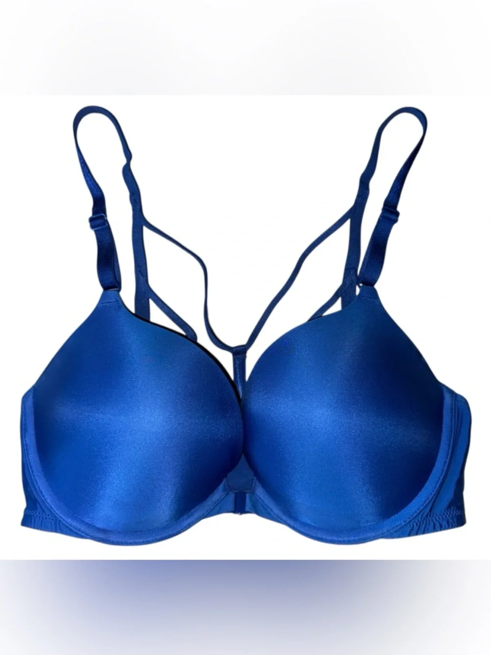 NWOT VICTORIA’S SECRET Cobalt Blue Push Up Pigeonnant Strappy Back Bra Size 34D_10